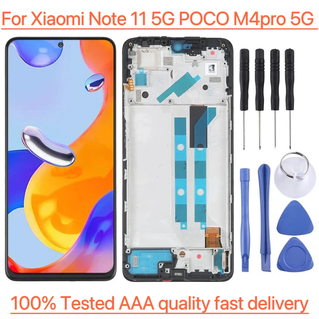 6.43\'\' Original AMOLED LCD For Xiaomi Redmi Note 11 5G LCD Touch Screen Digitizer Assembly For Redmi POCO M4pro5G LCD Screen