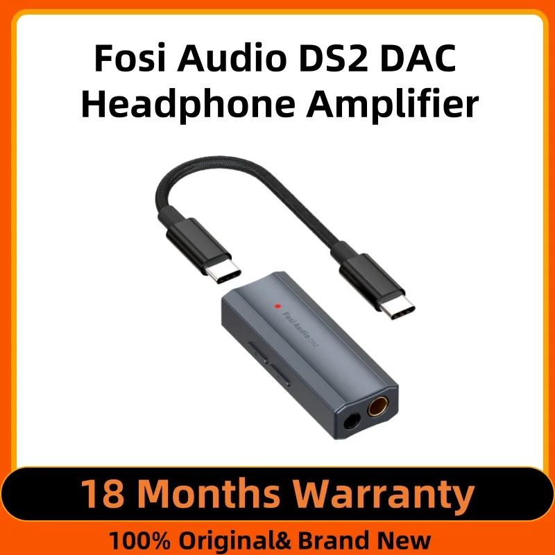 Fosi Audio DS2 2024 New Mini Audio USB DAC Headphone Amplifier DSD DAC Amp Support 32bit/384kHz with 3.5MM & 4.4MM Dual Outputs