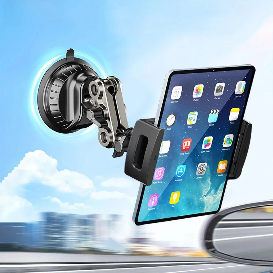 Uchwyt samochodowy na tablet z przyssawką, obracany o 360 stopni °   Metalowe Magiczne Ramię do iPad Pro Air 5-13'' Tablet Xiaomi SUV Ciężarówka Podnośnik do Pojazdów Szyba Przednia — zdjęcie produktu 7
