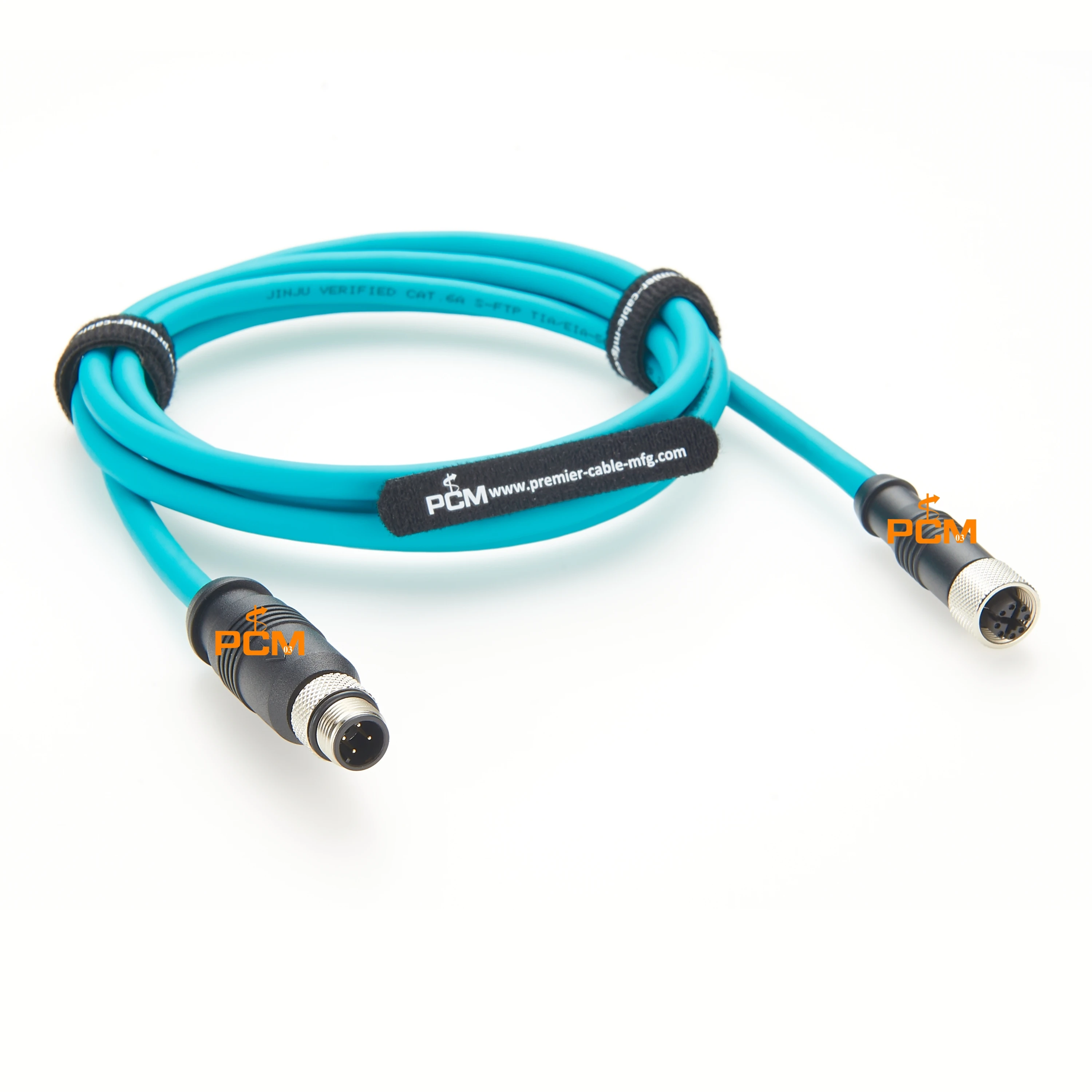 M12 Ethernet Cable X Code Female to D-coded Male Cat6a 4 Pin 8pin Cable 10Gbps IFM E80412 for Industrial PLC Switch Camera