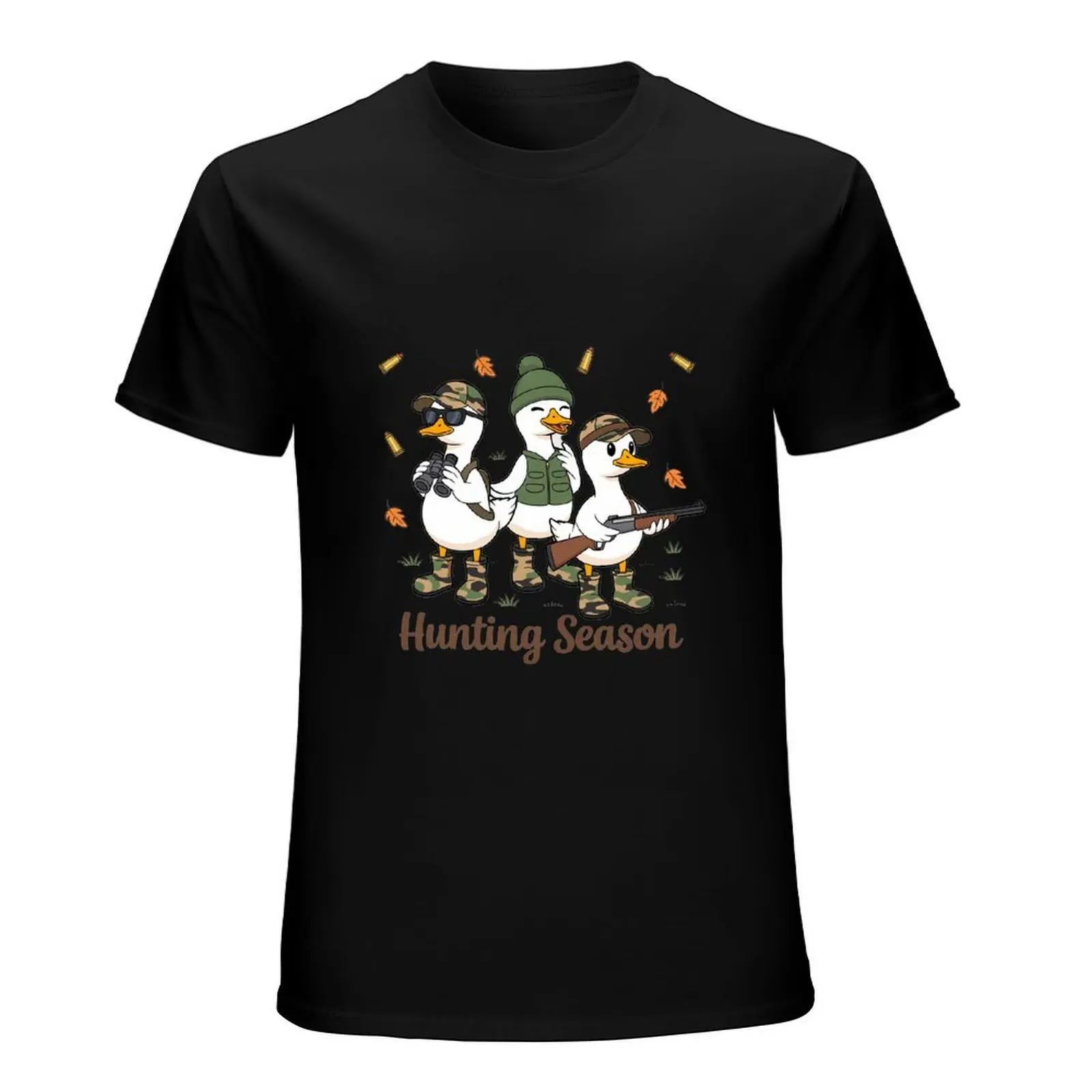 Western Outdoorsman Mallard Duck Camo Bow Black Tee Waterfowl Shooting Daily Cotton Basic Casual Top