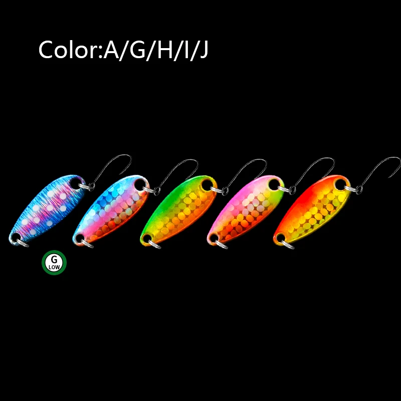 LETOYO 2,3g/3,5g/5g Laser Reflexion Löffel Köder UV Leuchtende Löffel Köder Chatterbait Trout Spinner Köder Barsch Köder Bereich Forelle