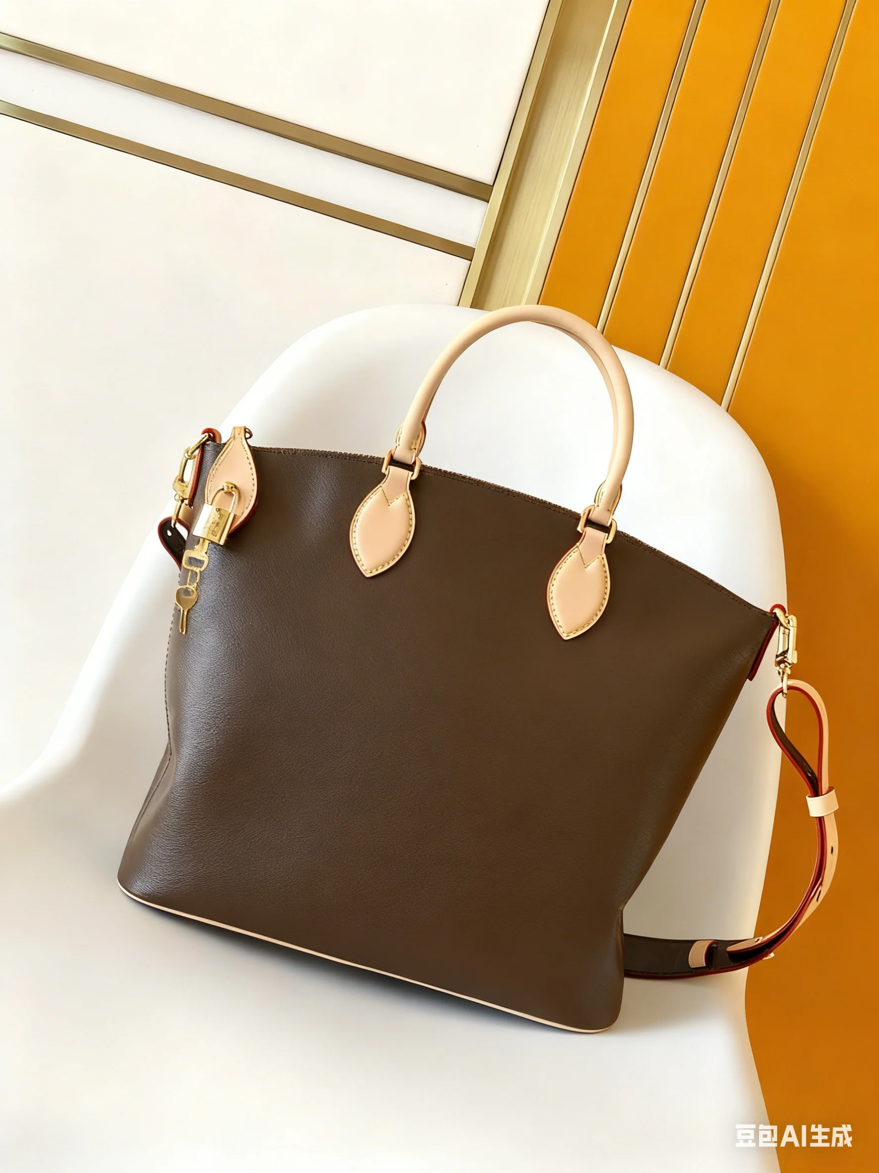 

2025 New Fashionable and Double Handle and Single Zippers Tote Handbag Size：36 x 30 x 15cm