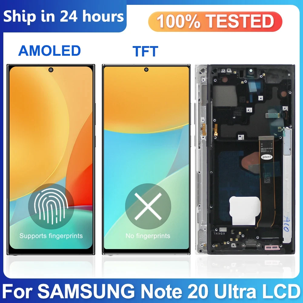 AMOLED Note 20 Ultra Screen for Samsung Galaxy Note20 Ultra 5G N985F Lcd Display Digital Touch Screen Replacement smartphone lcd