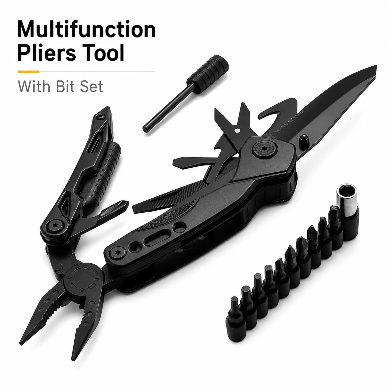 Ensemble d'outils multifonctions avec embouts de tournevis, outil multifonction pliable en acier inoxydable pour la réparation à domicile, le camping et l'entretien des vélos