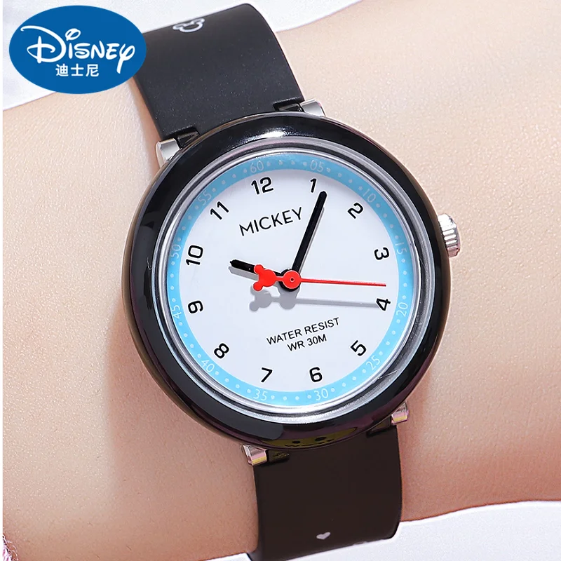 Disney Original Micky Mouse Cartoon Dial Children Casual Quartz Wristwatch Unisex Boy Girl Student Kid Gift Clock Graffiti Strap