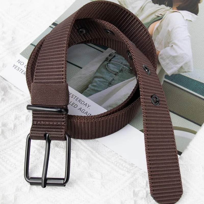 

Hot Sale Canvas Men's Belt Daily Leisure Nylon Belt for Youth 120cm Decorative Belt for Jeans Pants