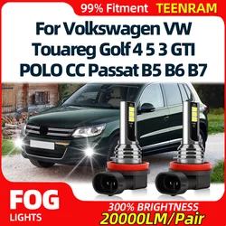 LED Fog Lights 20000LM Canbus No Error Fog Lamp 6000K White 12V For Volkswagen VW Touareg Golf 4 5 3 GTI POLO CC Passat B5 B6 B7