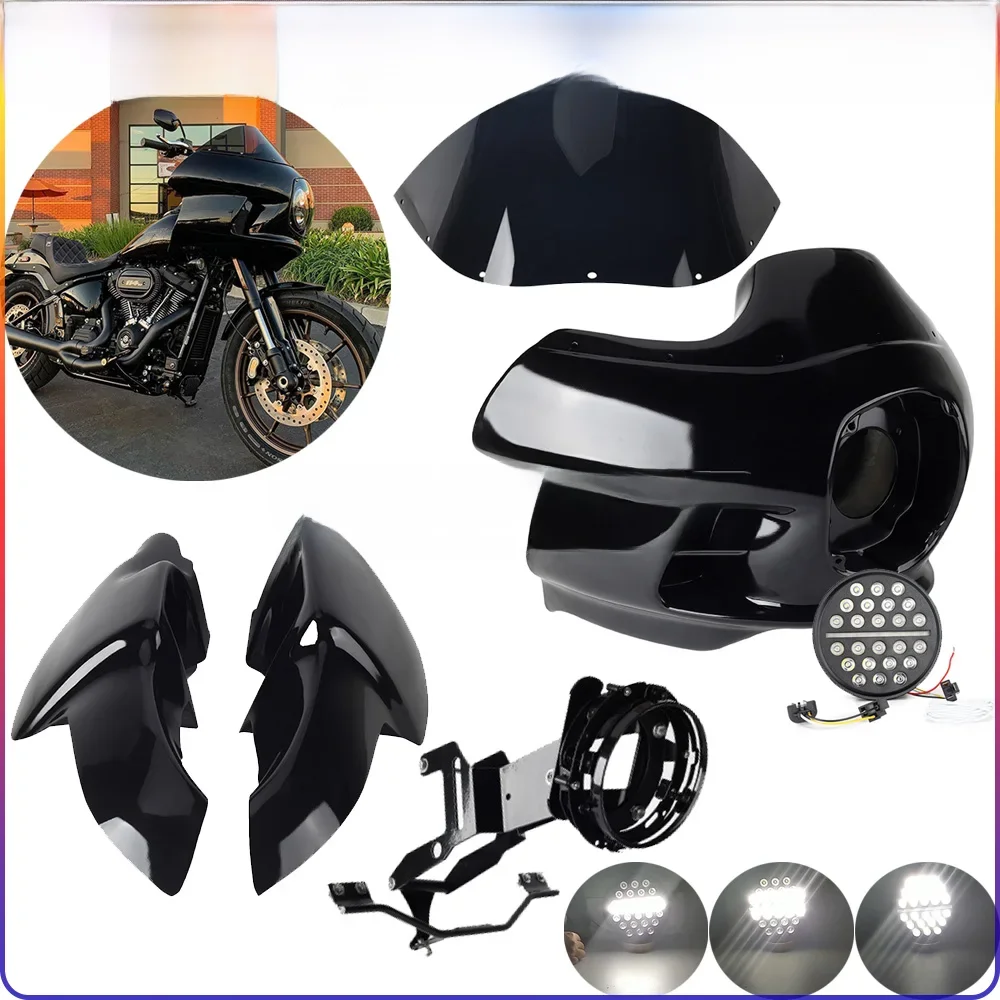 Clubstyle Batwing Fairing Headlight Fairing Upper Lower Cowl Cover Dla Harley Dyna Low Rider Street Bob Wide Glide FXD FXDB FXDI — zdjęcie 2