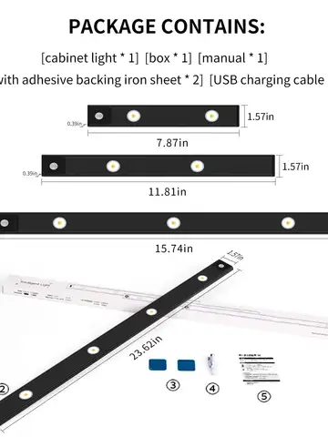 LED Ultra Thin Under Cabinet Lights Motion Sensor night light Wireless 3Color Dimmable For Kitchen Cabinet Bedroom Wardrobe Ligh