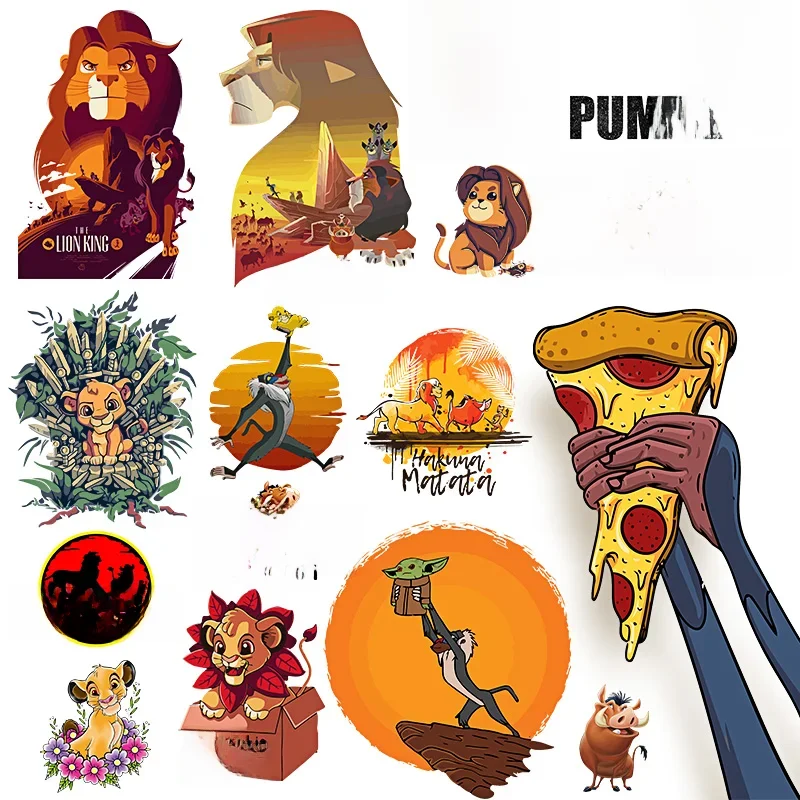Patchs à repasser imprimés le roi Lion pour vêtements, transferts de chaleur lavables pour enfants, T-shirt, veste, autocollant thermique sur vêtements, bricolage