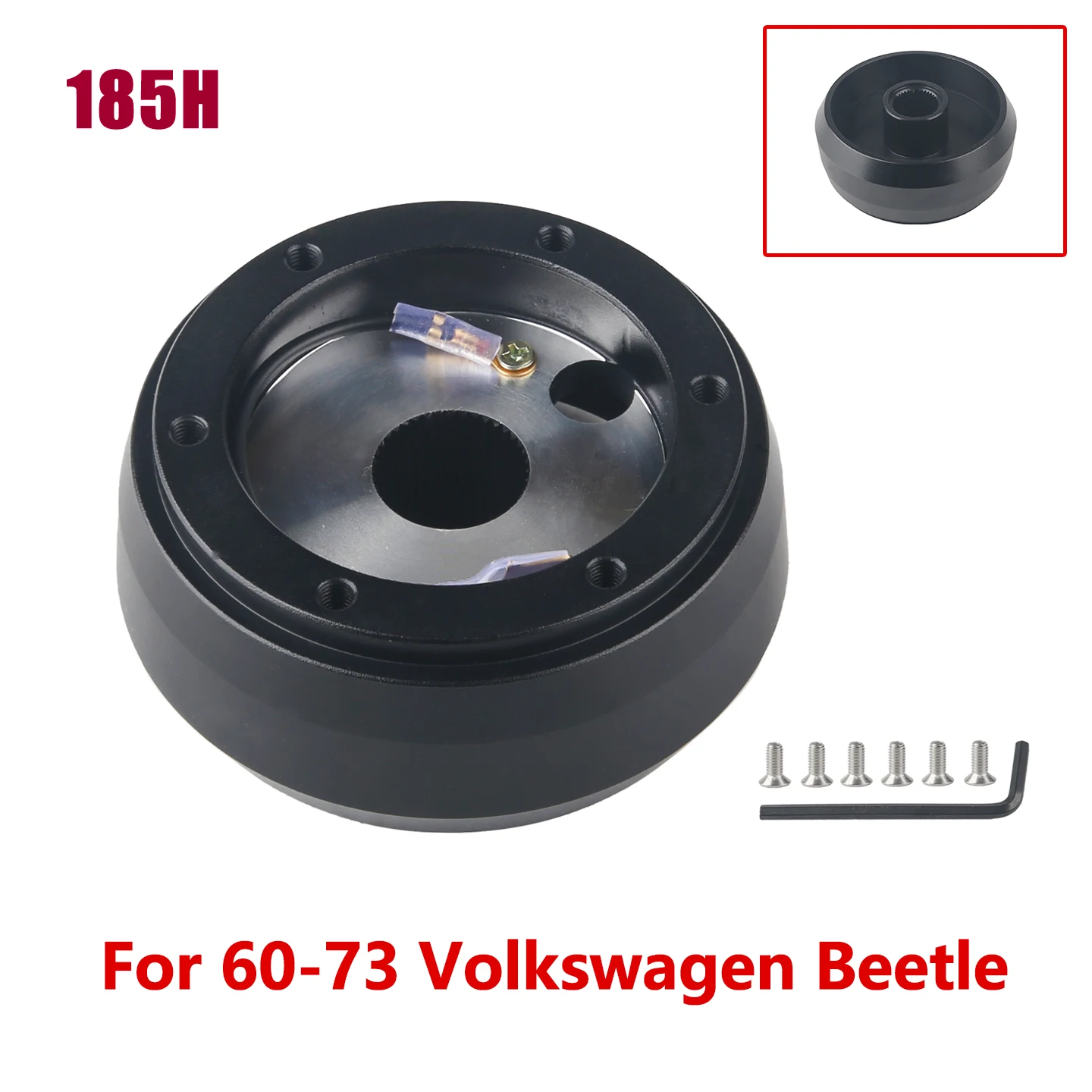 185H Quick Release Steering Wheel 6 Bolt Short Hub Adapter Compatible With 60-74 Volkswagen 411 412 Beetle