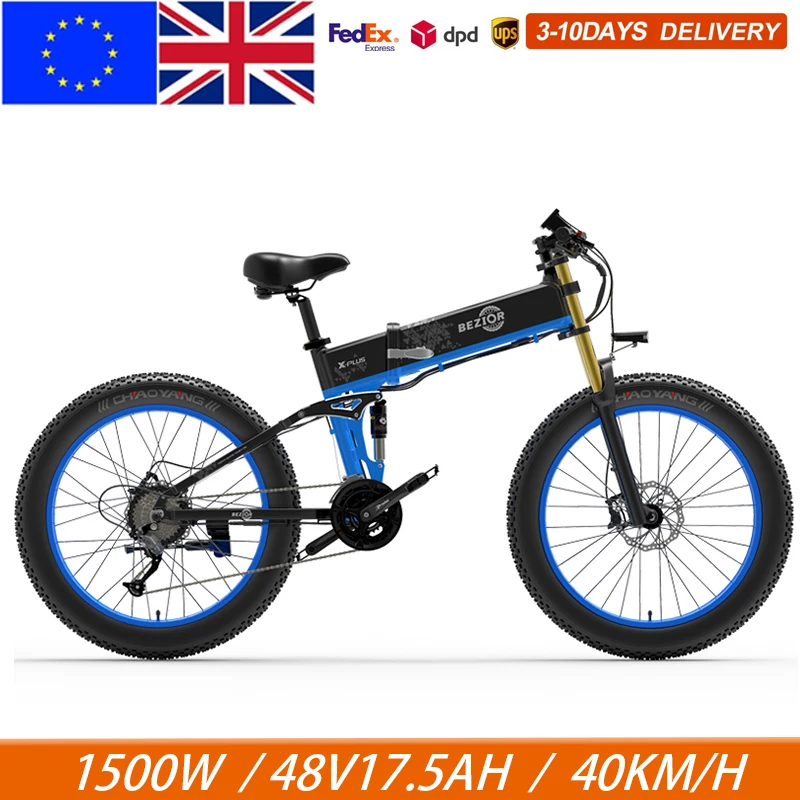 X-PLUS 1500W 48V17.5AH FOLDING ELECTRIC BIKE FAT TYRE 26