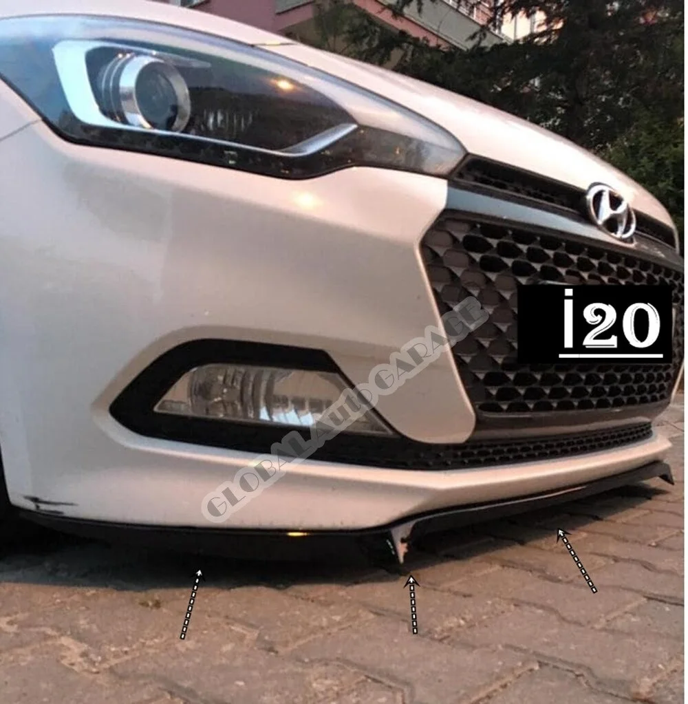 Front Bumper AttaFor Hyundaichment For Hyundai i20 Universal Lip Diffuser Car Auto Accessory Car-styling 3 Pcs Body Kit Ornament