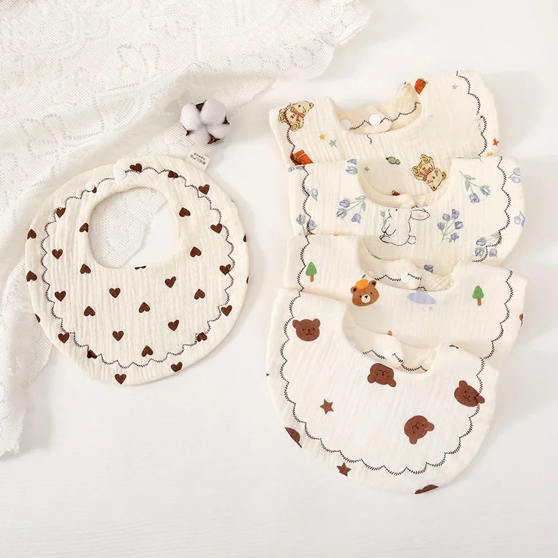 Bavoirs floraux à volants pour nouveau-né, serviette de salive pour tout-petits, bandana d'alimentation, trucs pour bébé, accessoires pour bébé