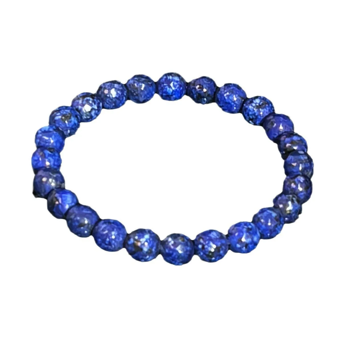 1 قطعة/8 مللي متر متعدد السطوح قطع اللازورد اليدوية مطرز سوار للرجال والنساء "حجر الحكمة والحقيقة" مجوهرات هدية #6