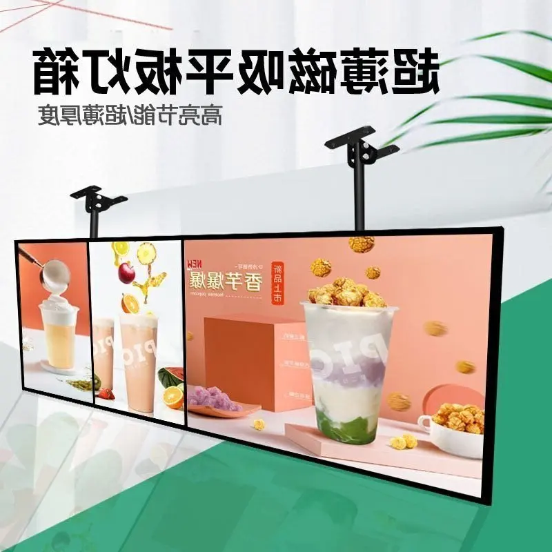 Snap Frame Advertising Sign Light Box Billboard Wall Mounted Milk Tea Café Shop Menu Display LED Order Price List