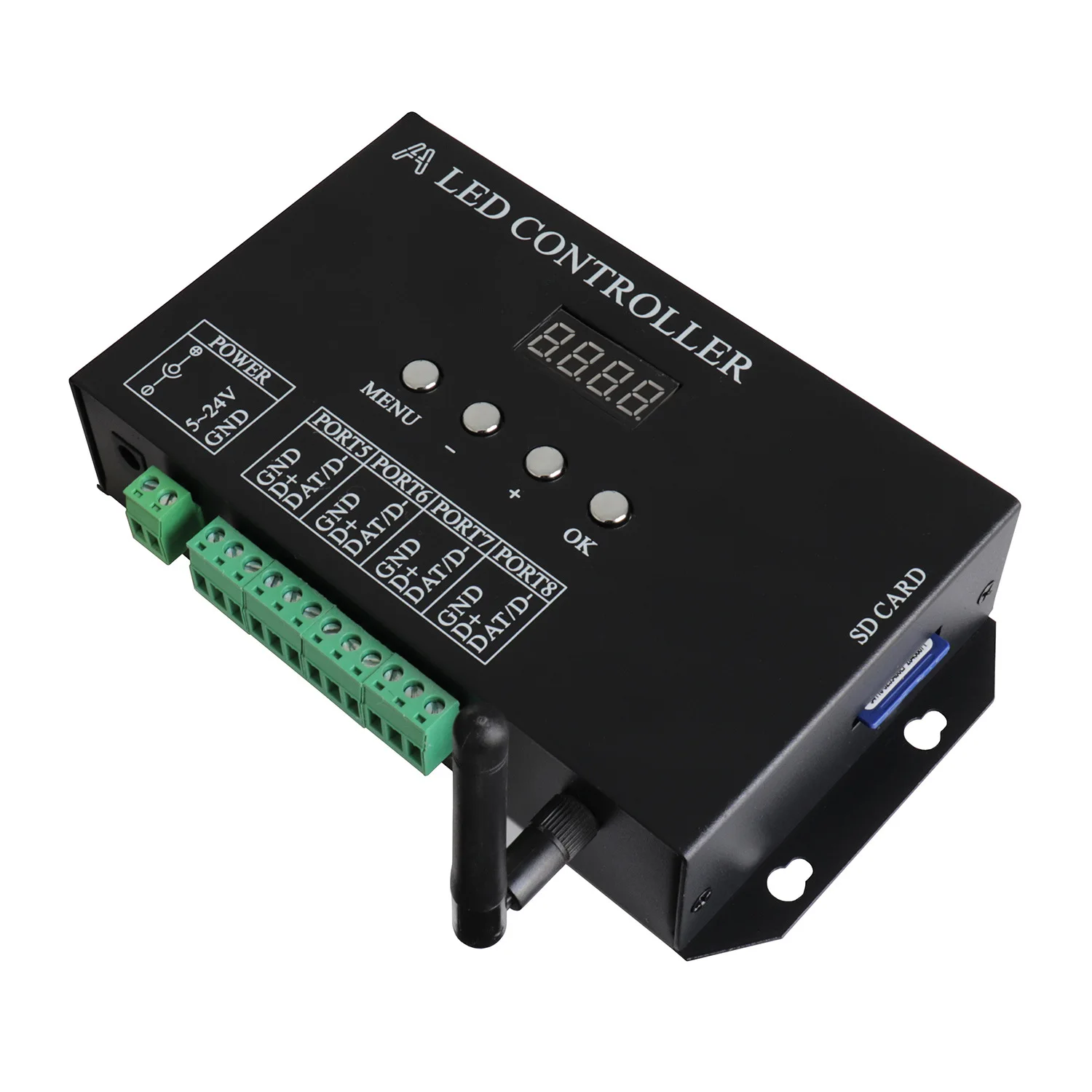H807SA 8CH H807SB WIFI 4CH Artnet/DMX To SPI LED Pixel Controller With SD Card For WS2811 WS2812B WS2815 WS2813 APA102 Led Strip