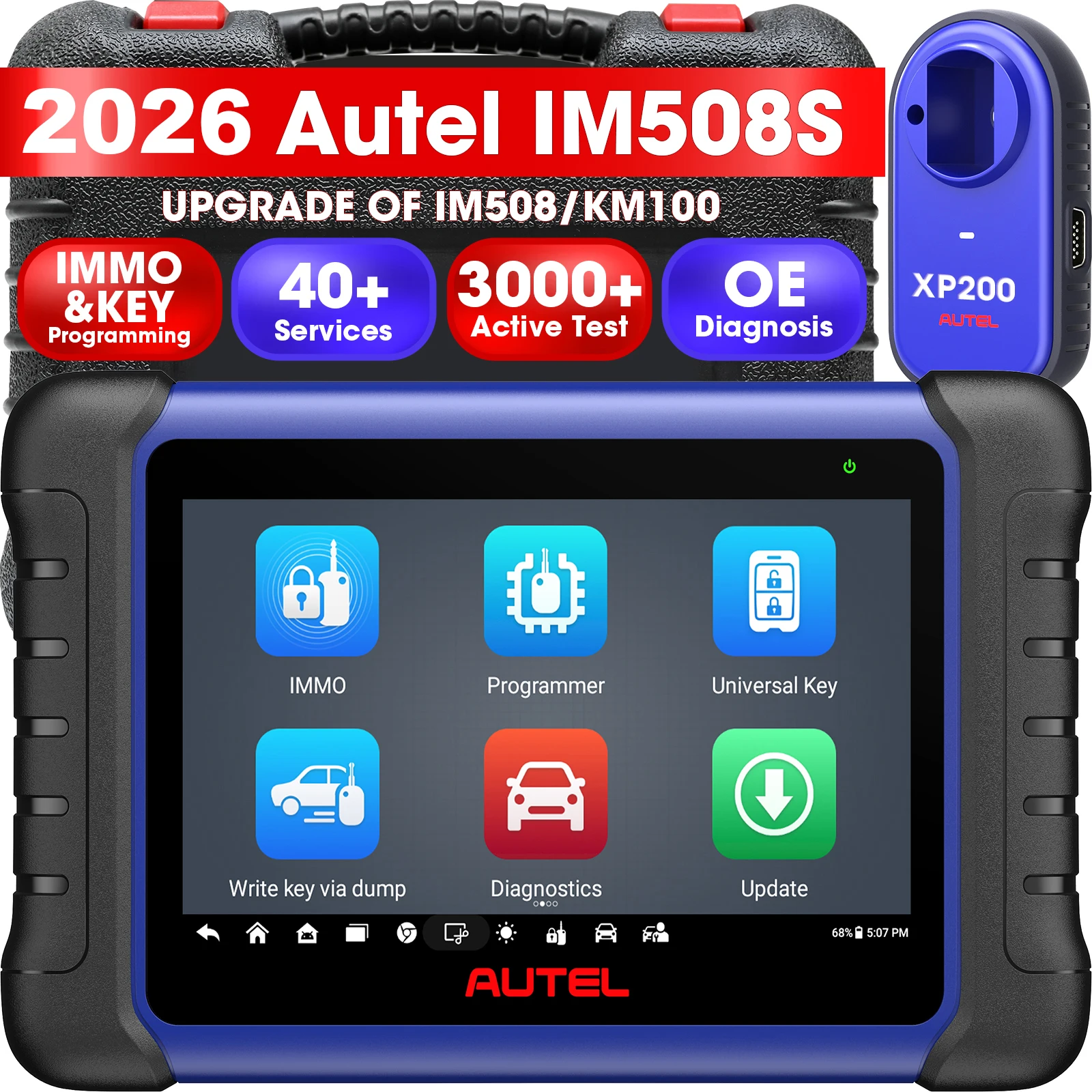 Outil de diagnostic automobile Autel MaxiIM IM508S, scanner OBD2 complet, plus de 3000 tests bidirectionnels, plus de 40 fonctions de réinitialisation, Auto Scan 2.0