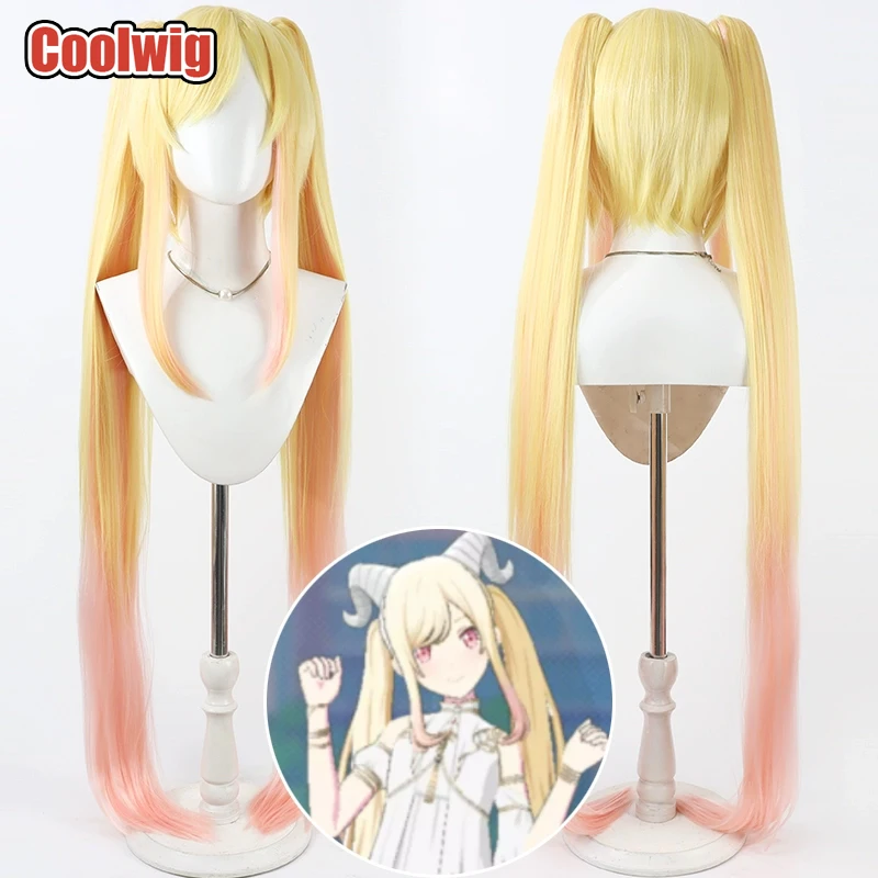 Coolwig Synthetic Hair Tenma Saki Cosplay Wigs Project Sekai: Colorful Stage feat. Blonde Mixed Pink Ponytail Wig Heat Resistant