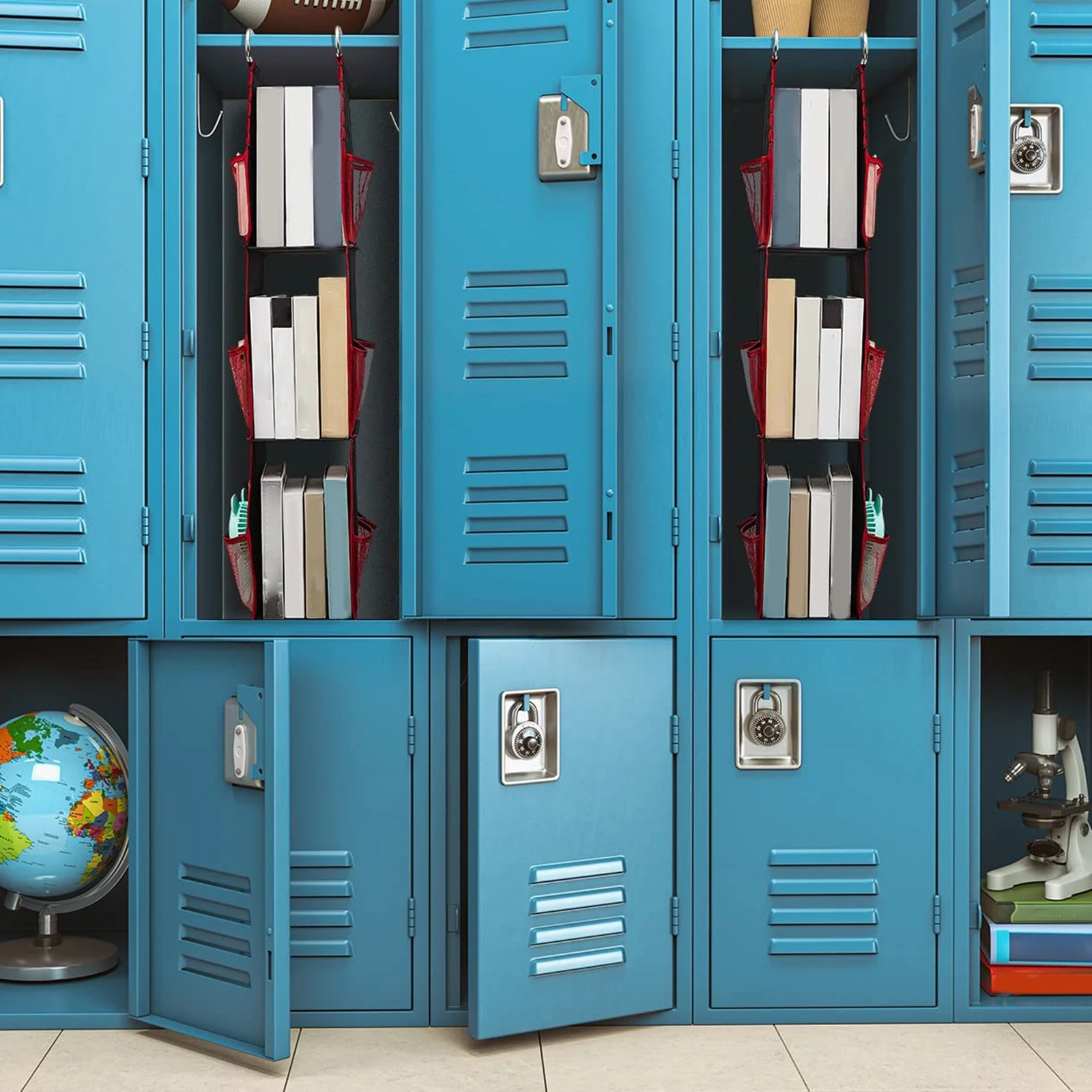 Hanging Storage Organizer with Adjustable Side Compartments for Home and Office Use