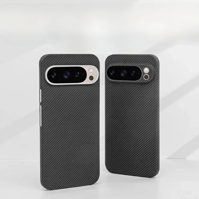 Etui na Google Pixel 9 Pro XL/Pixel 9 Pro/Pixel 9 z włókna aramidowego, kevlaru i włókna węglowego, ultracienkie, materiałowe, twarde, magnetyczne, czarne, smukłe. — zdjęcie produktu 7