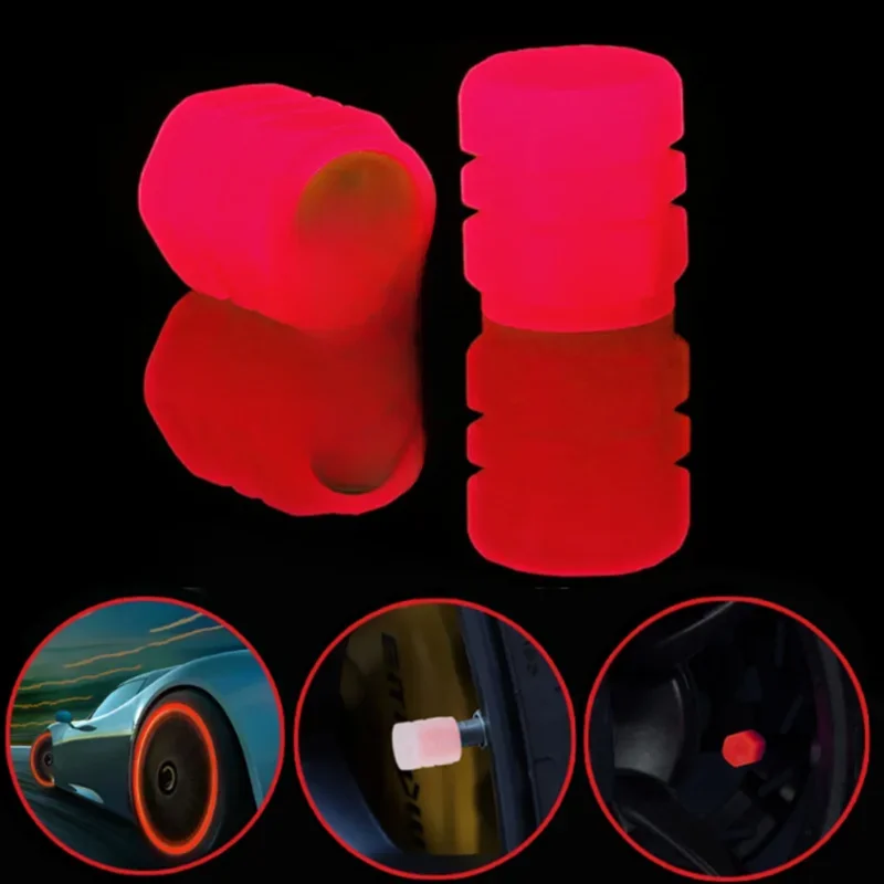 AliExpress Luminous Valve Caps Fluorescent Night Car Tire Valve Caps Motorcycle Bike Glowing Decor Wheel Nozzles Tyre Cap Car Accessories