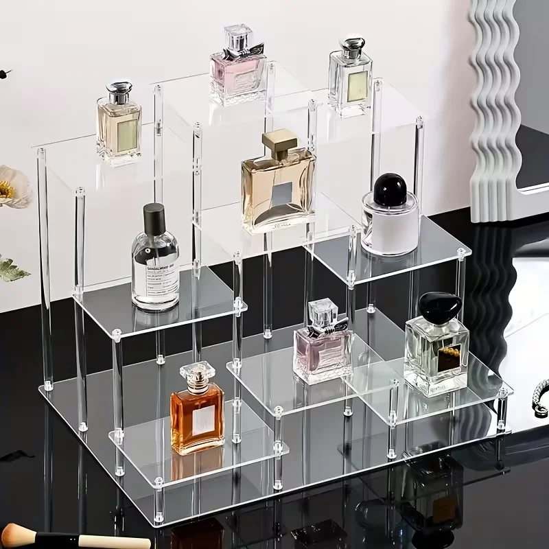 Perfume Shelf Acrylic Stepped Cosmetics Storage Rack Dressing Table Desktop Multi-layer Skin Care Products Display Rack
