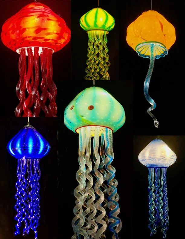 Imagem -03 - Grande Jelly Fish Pendant Lamp Lustre de Vidro Soprado à Mão Luminárias Suspensas para Sala de Estar e Ilha do Quarto Murano