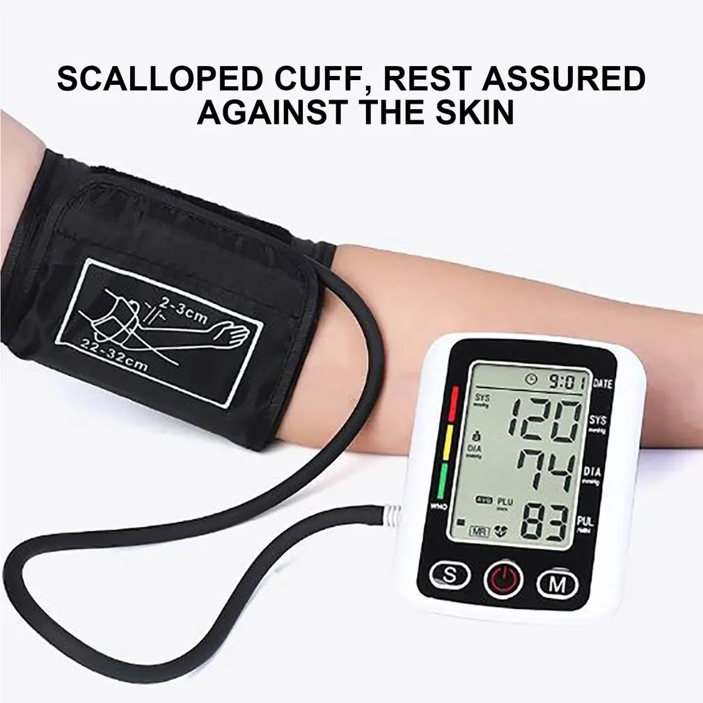 Professional Medical Portable Arm Blood Pressure Monitor Automatic Tonometer Digital Tensiometer Heart Rate Monitor Home Devices