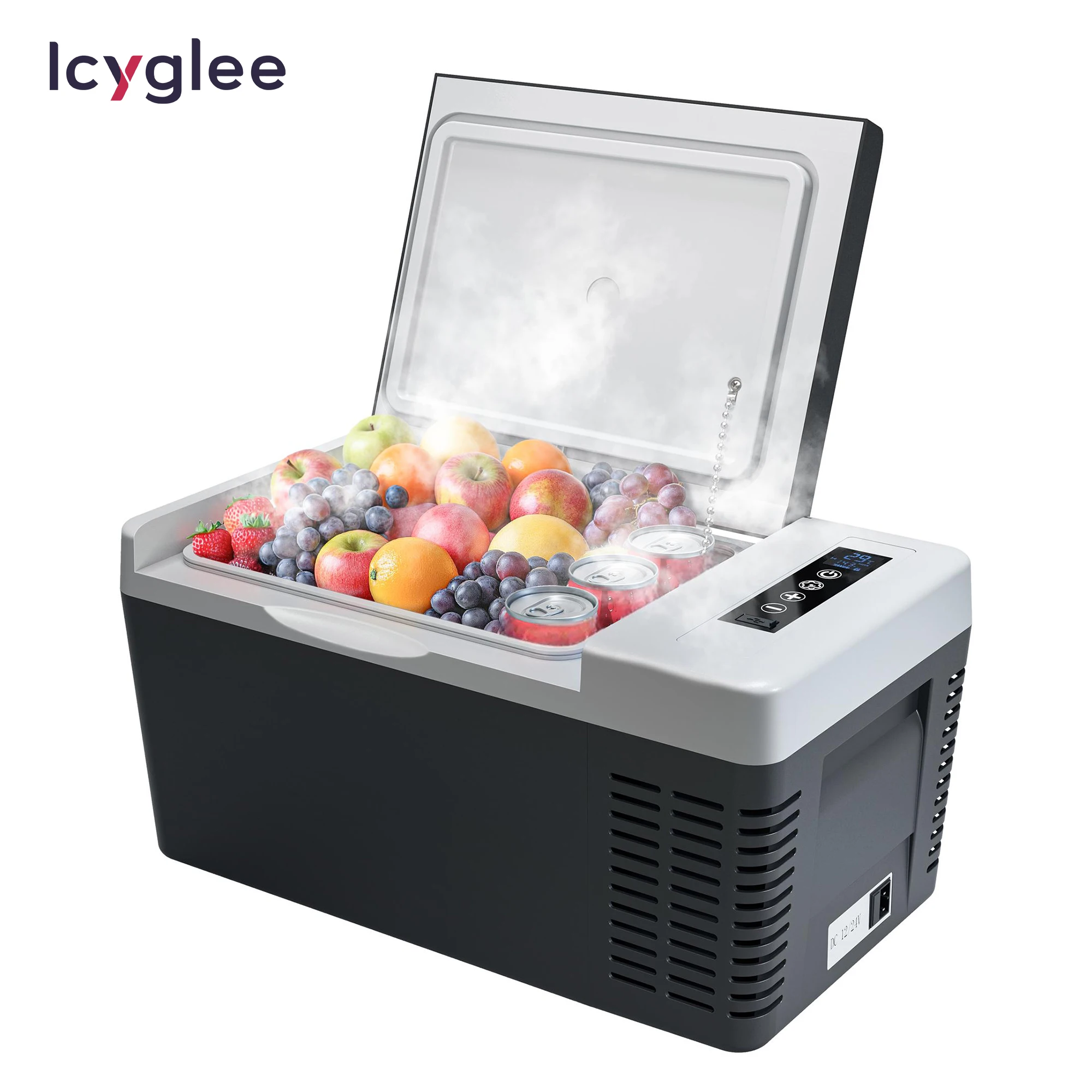 ICYGLEE 12V Car Fridge Refrigerator 18L Compressor APP Control Portable Refrigerator Portable Freezer for Camping Travel Boat