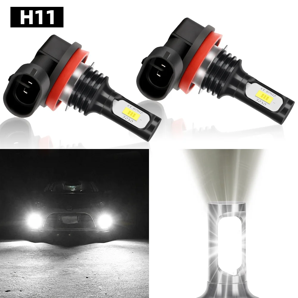 H11 6000K Car Headlamp 12V Canbus Led Auto Fog Lights for H3 H4 H7 9005 9006 5202 880 881 Super Bright White Car Lights 2Pcs