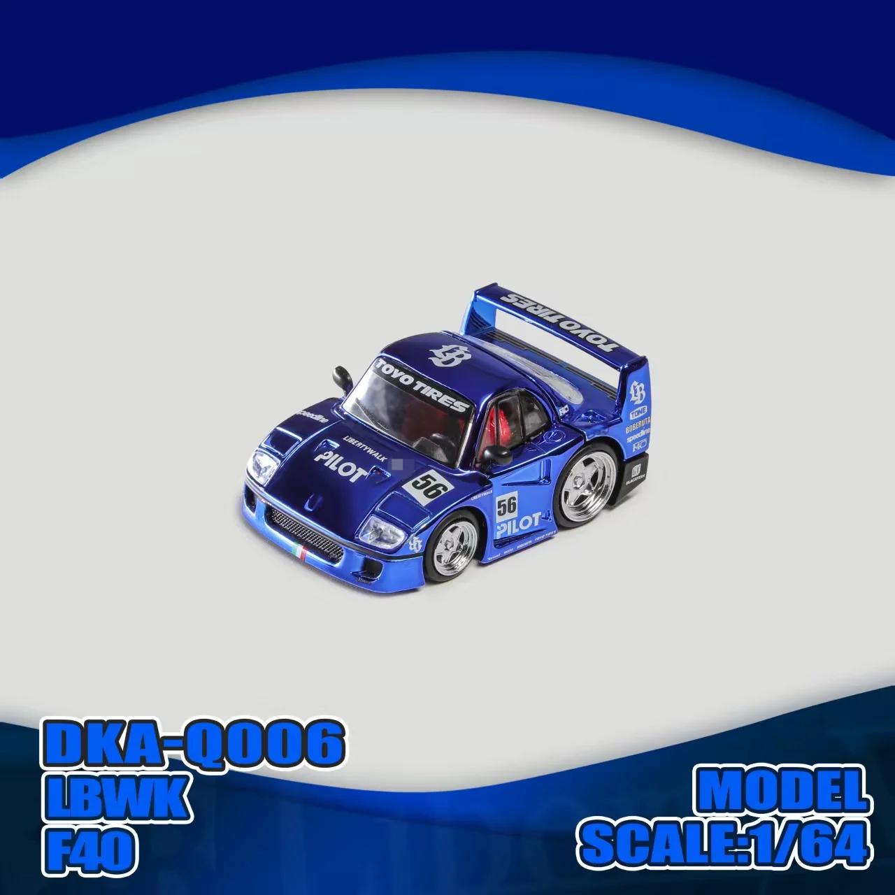 Demon King Auto 1:64 serie Q primera ola F40 con lía Parker galvanizada, modelo de coche fundido a presión de aleación, adornos para regalo