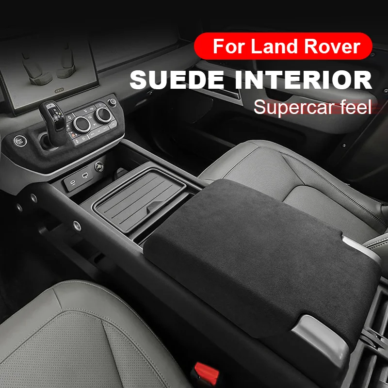 

Suede Car Armrest Box Protective Cover Central Control Armrest Interior Accessories for Land Rover Defender L663 2019~2024 2023