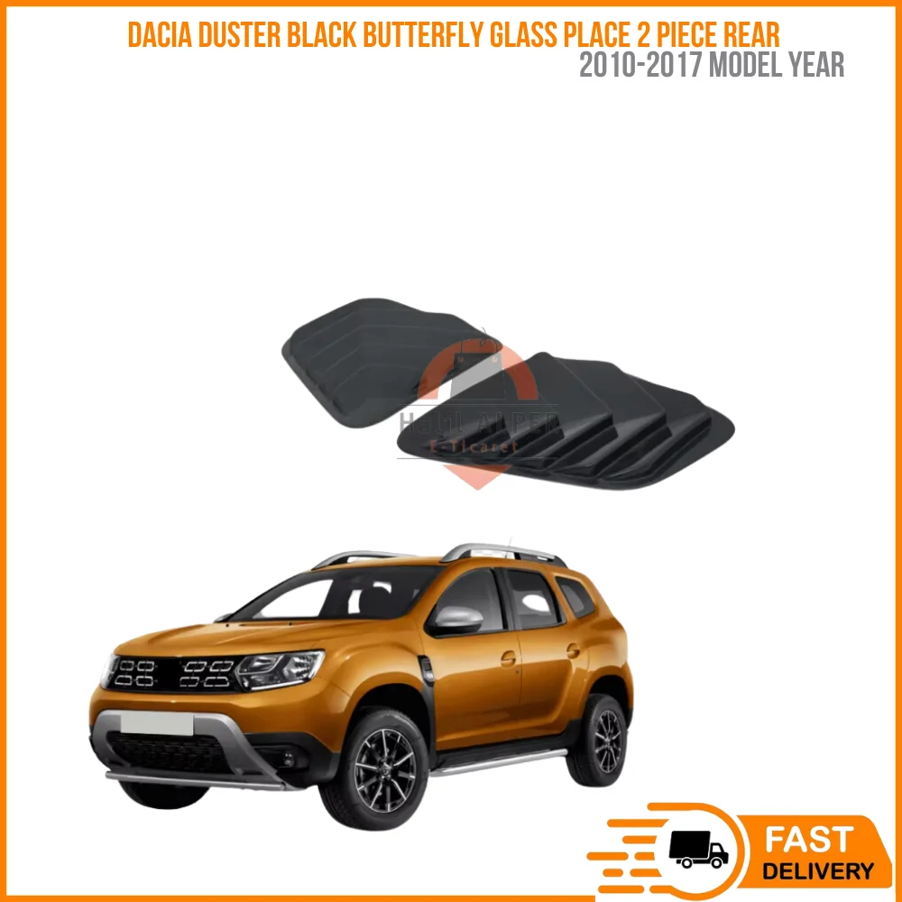 For Dacia Duster 2010-2017 Black Butterfly Glass Place 2 Piece Rear Ventilation Window Blinds Sun Shade Cover Trim