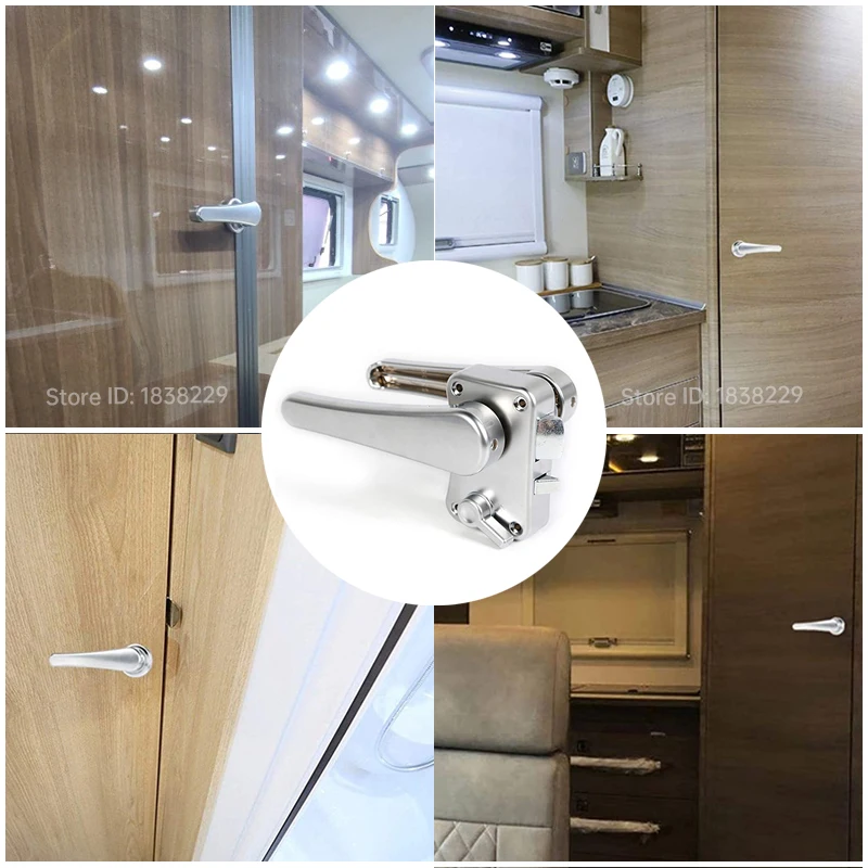 KAK Zinc Alloy RV Door Lock Handle Knobs Keyless Camper Car Toilet Door Locks Caravan Boat Latch Security Interior Door Hardware