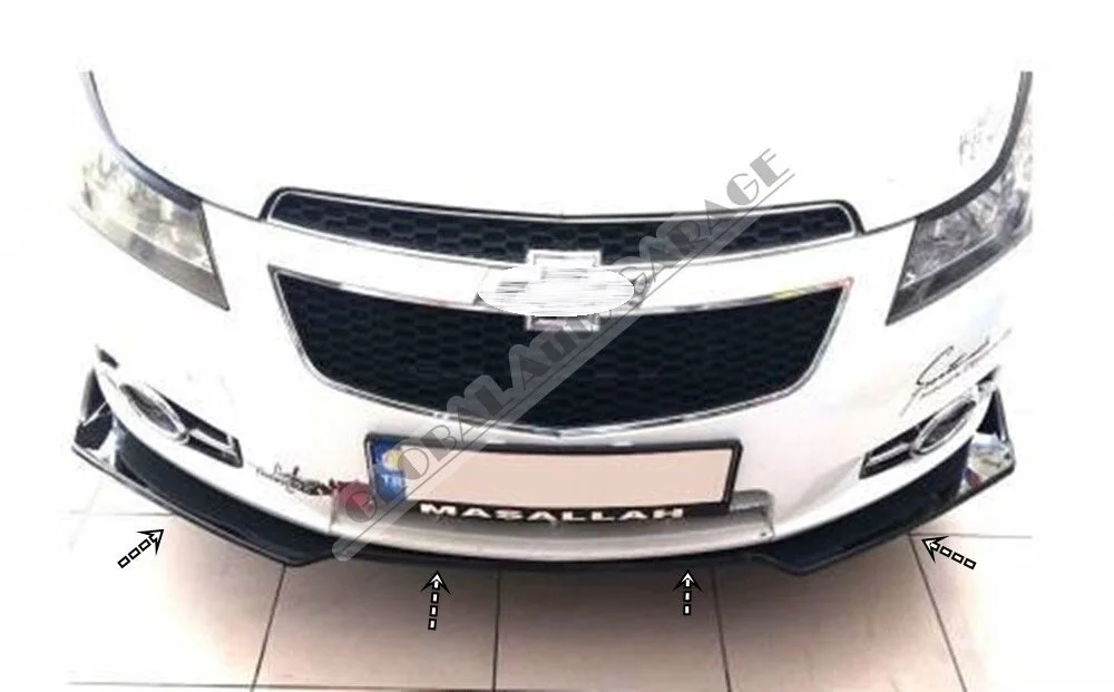 For Chevrolet Cruze Front Bumper Attachment Lip 2010-2020 Piano Glossy Black Splitter Diffuser Universal Spoiler Bumper Mud Flap