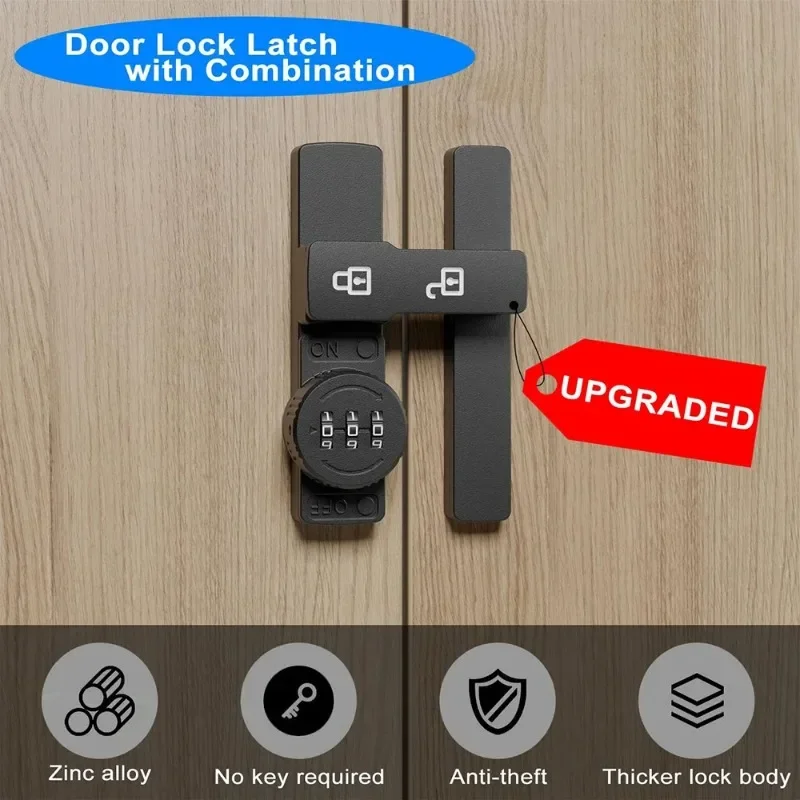 قفل مركب مضاد للسرقة لباب المنزل ، 3 أرقام ، قفل مركب للحمام ، خزانة نبيذ مع كلمة مرور ، أمان متين ، سبيكة زنك #3