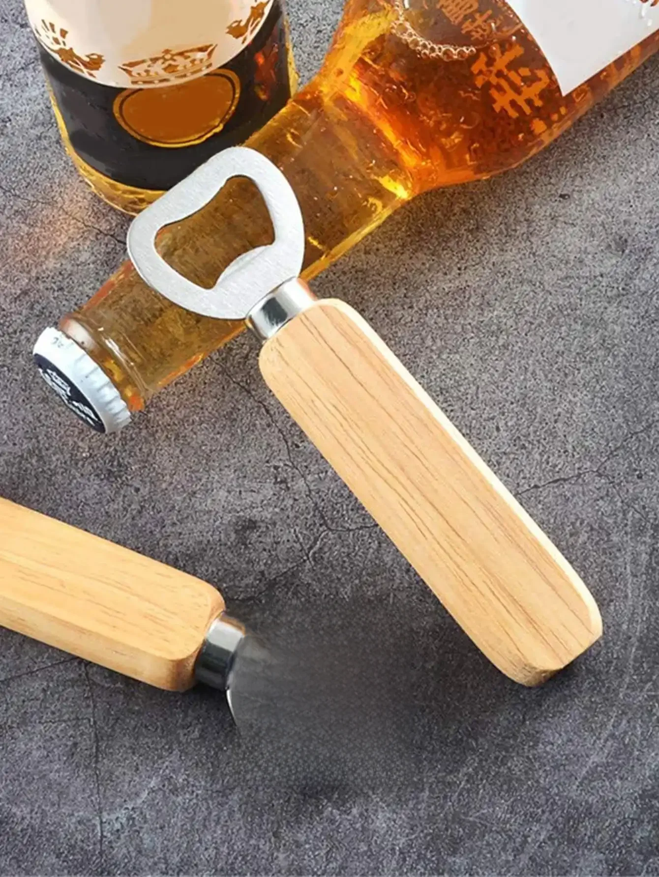 Leeseph ouvre-bouteille à manche en bois ouvre-bouteille de bière ouvre-bouteille de barman ouvre-bouteille de boissons gazeuses pour maison Bar Restaurant