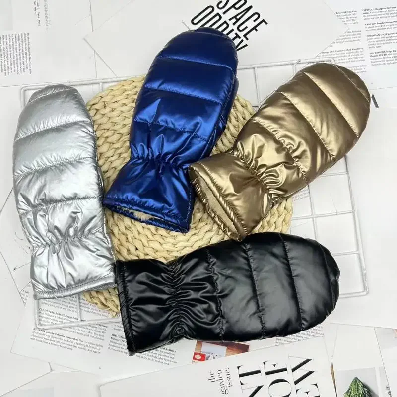 AliExpress DANJIU Women Winter Keep Warm Plus Cashmere Full Fingers Mittens Gloves Waterproof Glossy Surface Outdoor Cycling Skiing