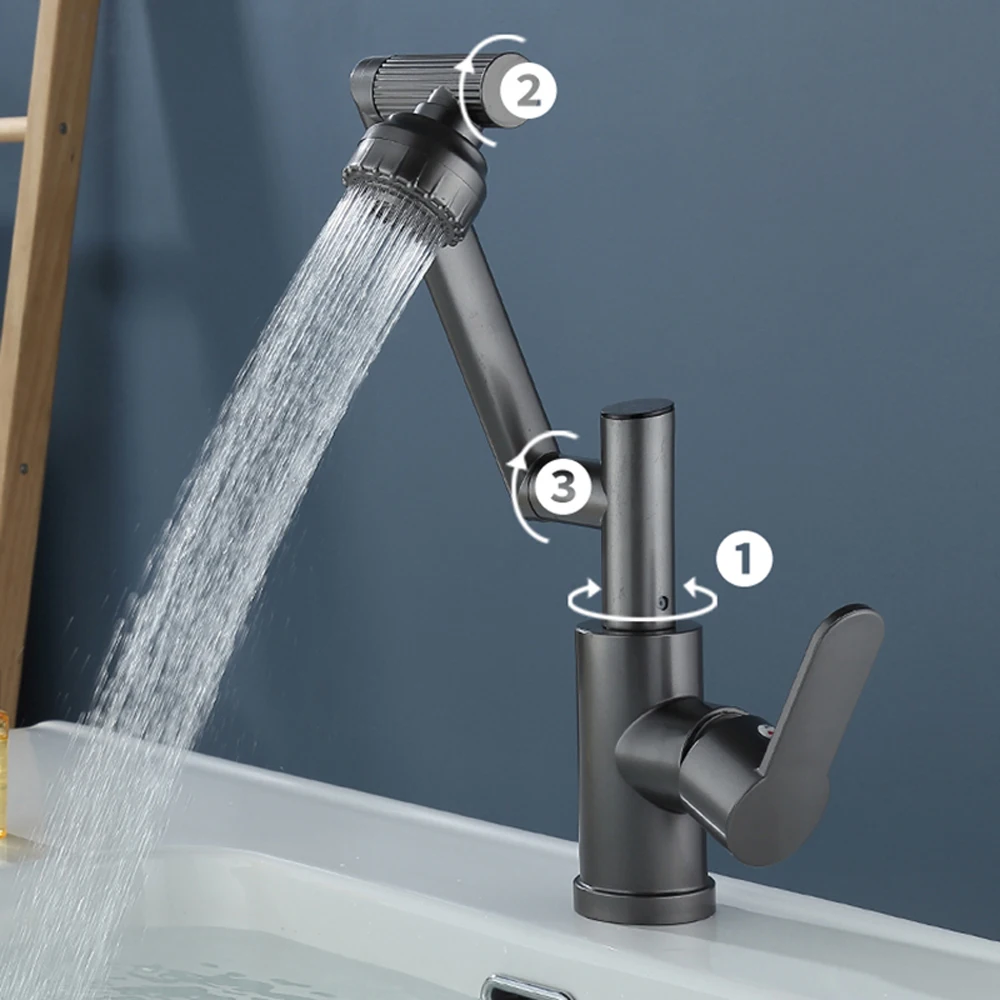 

360 Degree Bathroom Faucet Digital Display LED Basin Faucet Water Tap Bath Single Plastic Handle Sink Tap Mixer Hot and Cold