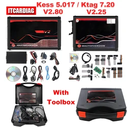 Kess Ktag ECU Chip Tuning Tool KESS V5.017 2.80 KTAG 7.020 2.25 4 LED Unlimited Online Ksuit V2 ECU Programmer with Toolbox