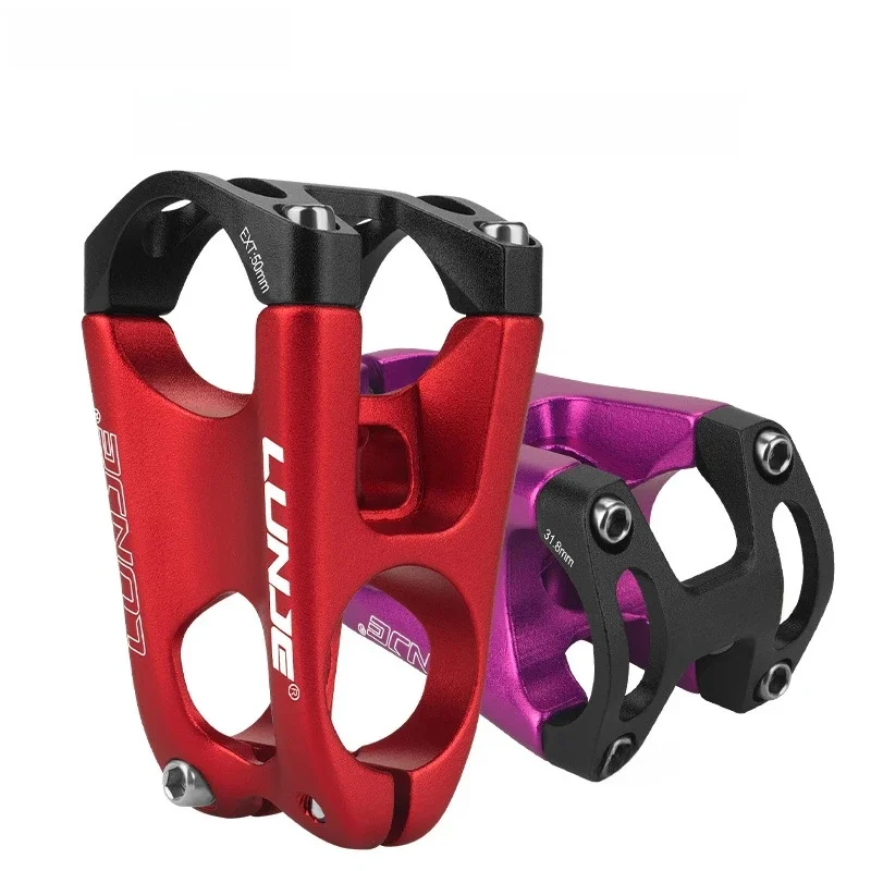 AliExpress LUNJE MTB Power Stem 31.8*50mm Mountain Bike off-road XC Riser Aluminum Alloy Hollow Cycling Bridge Rod Bicycle Handlebar Stem Cycling