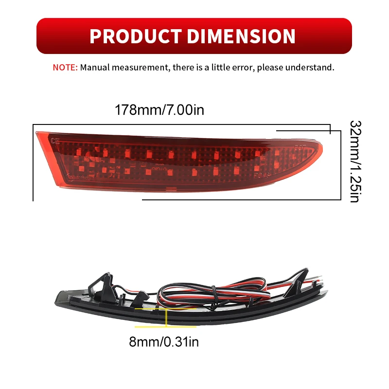 For BMW X3 F25 2014 2015 2016 2017 Rear Bumper Reflector Tail Light Assembly 63257352209 63257352210 Lamp Tail light Accessories