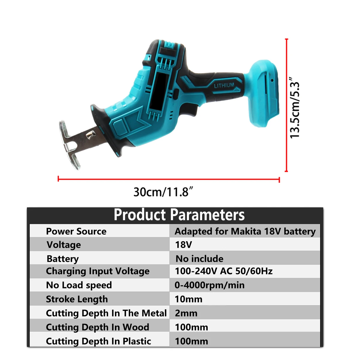 18V 4000 rpm/min Cordless Electric recycling Saw Variable Speed Metal Wood baking Tool Electric Saw Makita 18V Battery