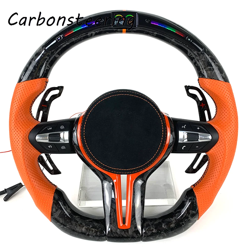 

Cars accessories custom LED forged carbon fiber steering wheel magnetic paddle for BMW F10 F20 F30 F80 F82 F01 F02 M3 M4 X3 X4