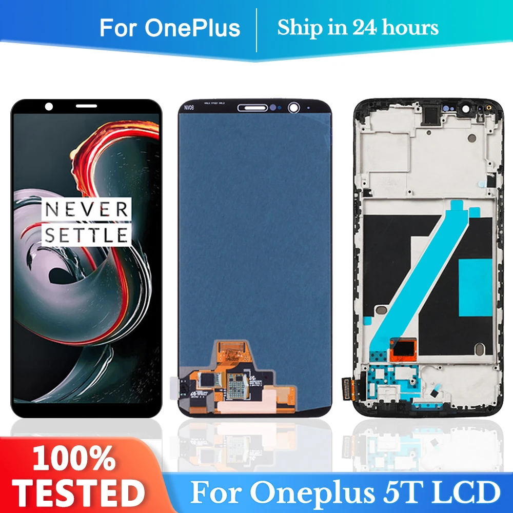 

6.01'' OEM Screen For OnePlus 5T A5010 LCD Display Touch Screen Sensor Digitizer Assembly Replacement For 1+5T LCD With Frame