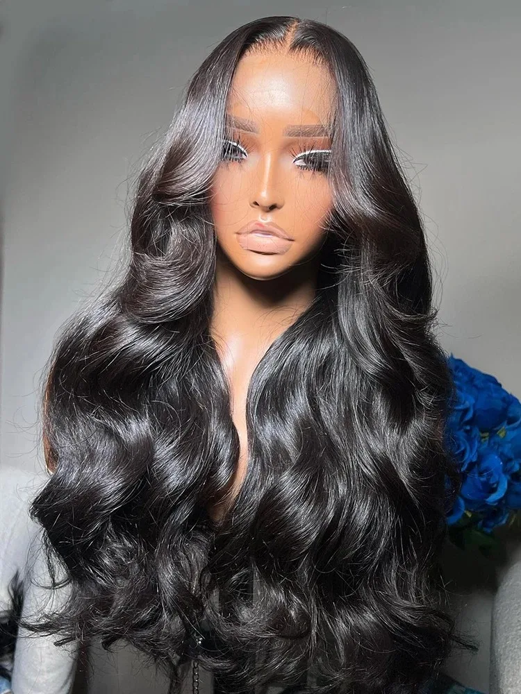 MELODIE 30 Inch 13x6 HD Transparent Lace Front 100% Body Wave Human Hair Wigs Preplucked Water Wave Lace Frontal Wig For Women