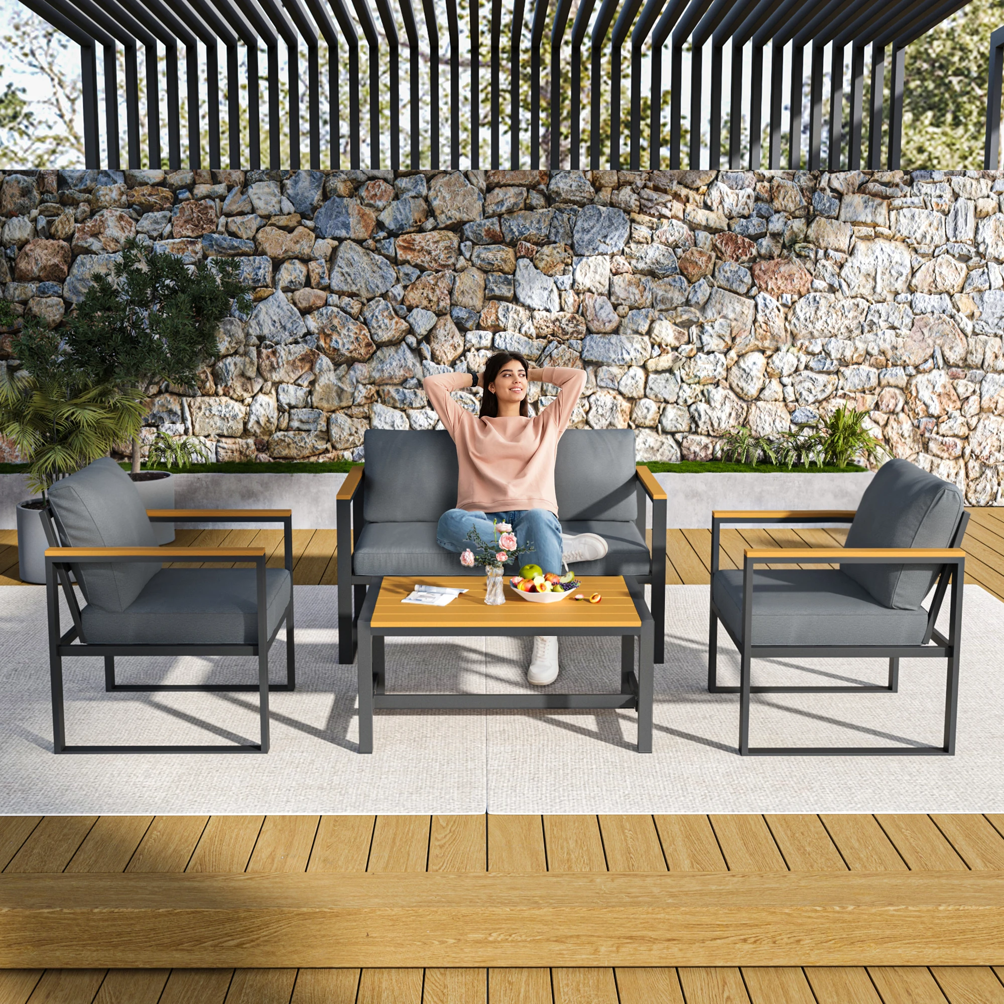 4 Pieces Outdoor Pa… - image