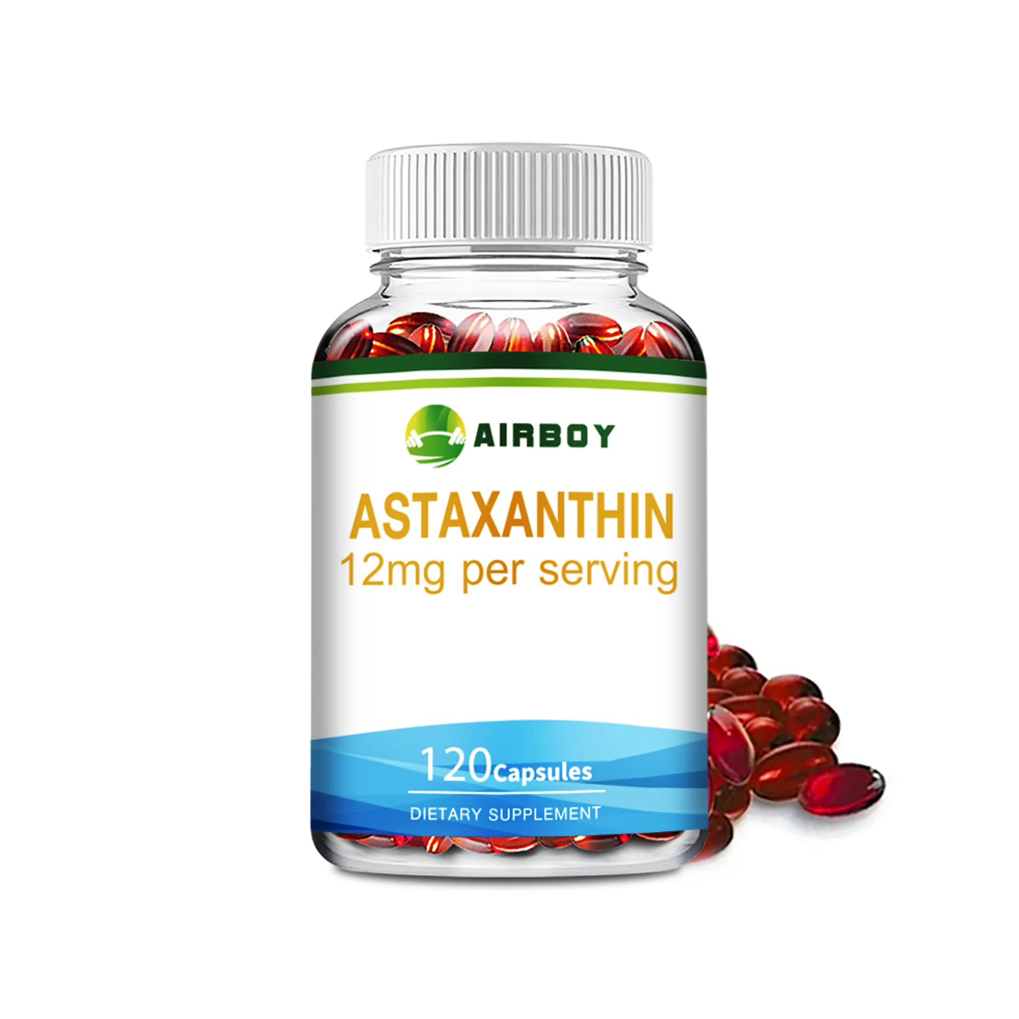 Astaxanthin 12mg - Promotes Cardiovascular Health and Accelerates Metabolism, Antioxidant - 120 Capsules